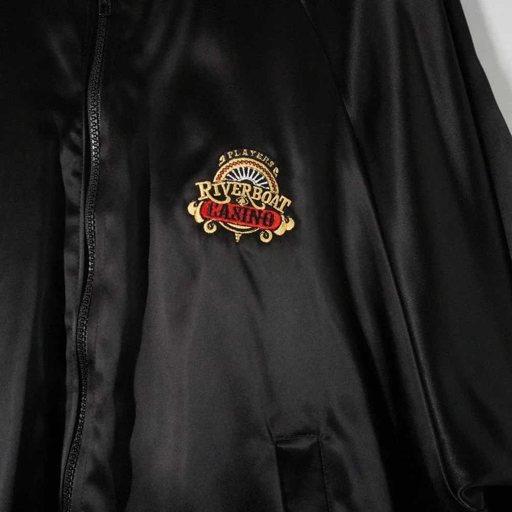 VTG Riverboat Casino Satin Jacket Merv Griffin's Landing Metropolis‎ Illinois XL
